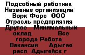 Подсобный работник › Название организации ­ Ворк Форс, ООО › Отрасль предприятия ­ Другое › Минимальный оклад ­ 25 000 - Все города Работа » Вакансии   . Адыгея респ.,Адыгейск г.